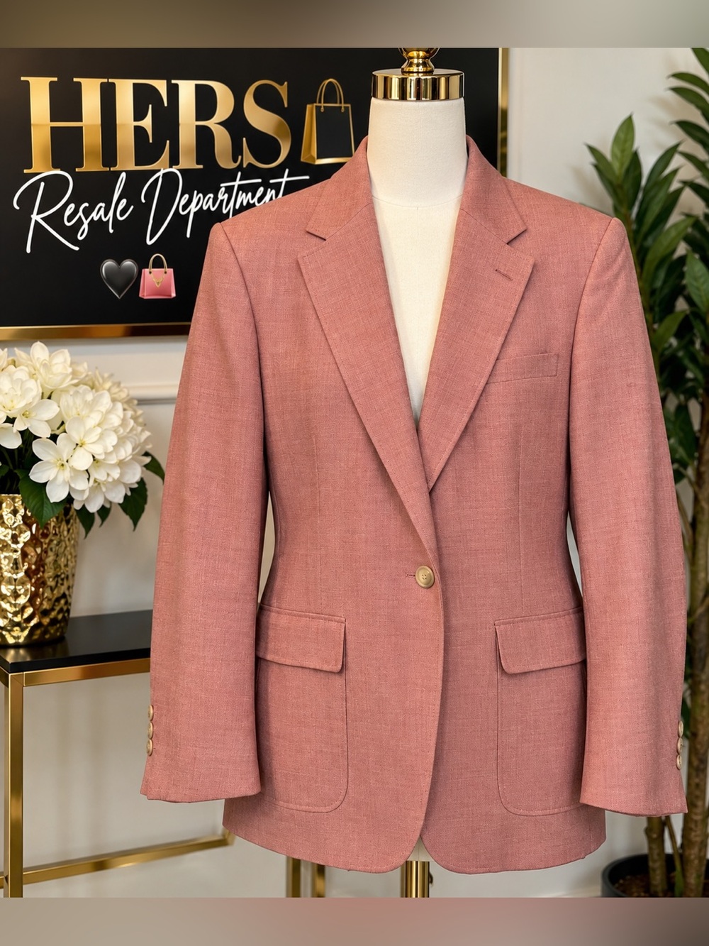 Oakton Ltd Dusty Rose Pink Tailored Blazer Sport Coat Vintage Style